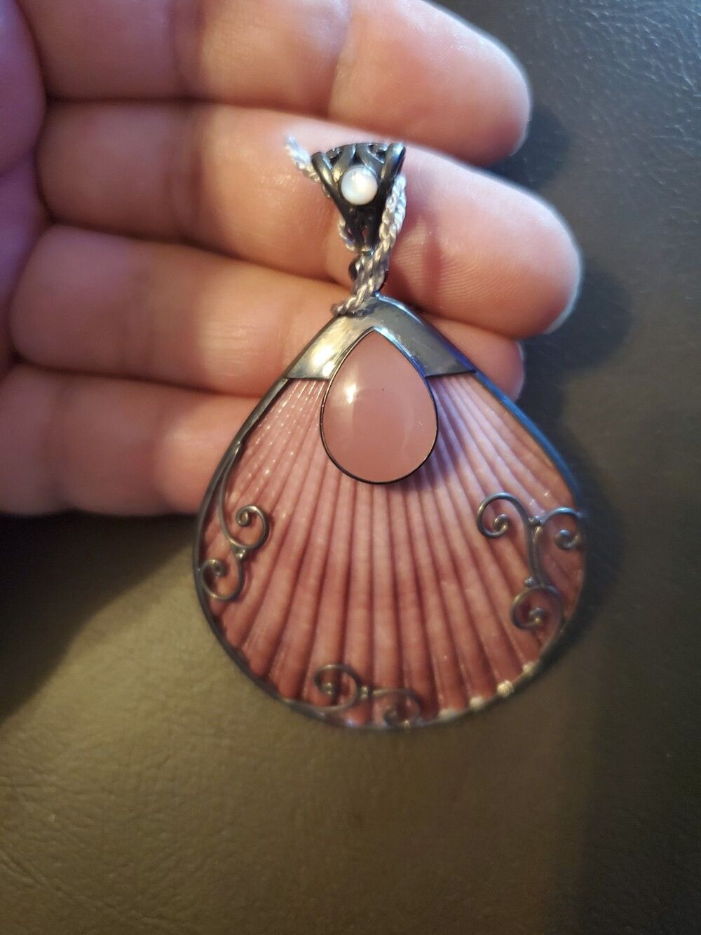 Starborn Creations 925 Silver Pendant With Natural Shell, Mother Of Pearl And... - Picture 11 of 11